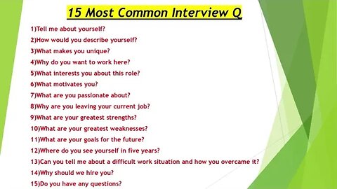 15 Most Common Interview Questions