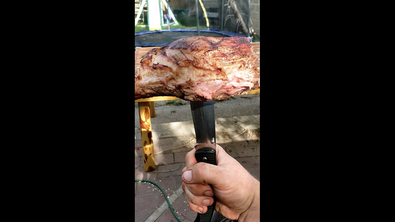 Beef on a knife