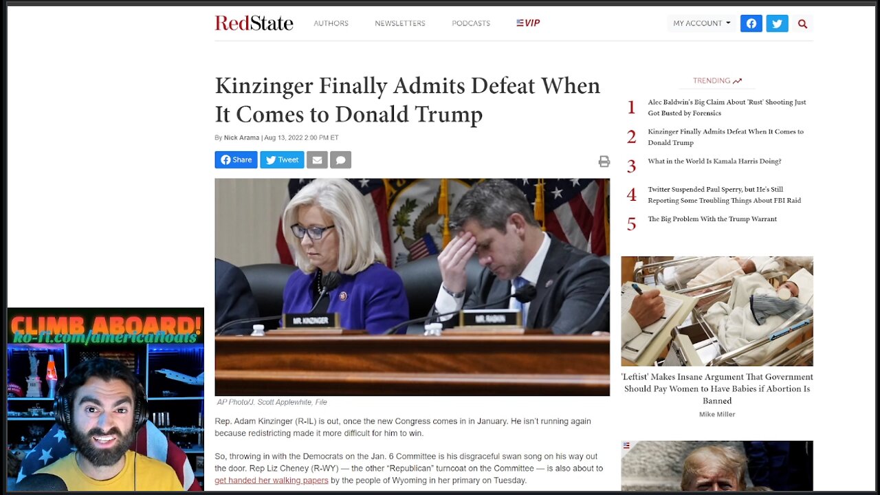 Madam Kinzinger Admits 'TRUMP WON!', Cost Him His Seat In The Uniparty Congress