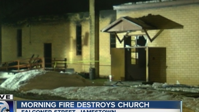 Church goes up in flames Monday morning