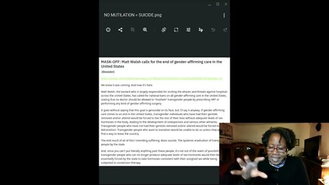 FASCIST MATT WALSH CALLS FOR TRANS GENOCIDE!! Testerical Reddit Rant.
