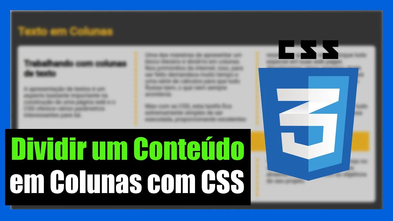 COMO COLOCAR TEXTO EM COLUNAS USANDO APENAS HTML E CSS