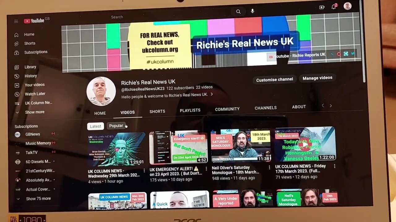 Back on Richie's Real News UK, from today, until further notice.