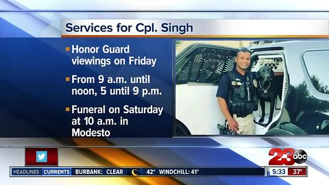 Services set to honor Corporal Singh this week