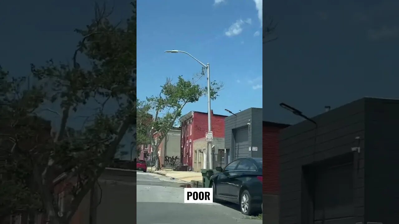 BALTIMORE RICH VS POOR COMPARISON #shorts #baltimore #hood #mansion