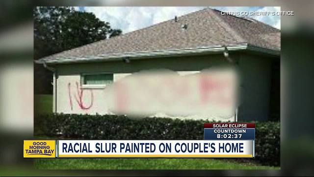 Racist slur painted on home of Citrus County family