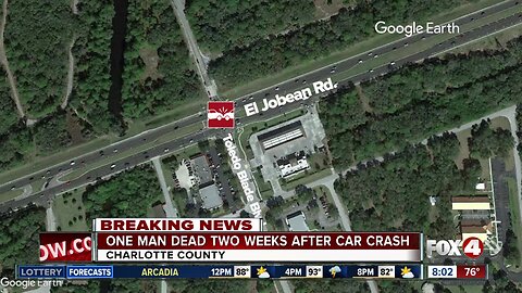 Driver dies two weeks after crash in Port Charlotte