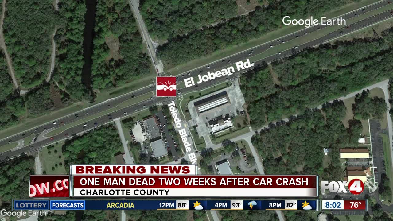 Driver dies two weeks after crash in Port Charlotte