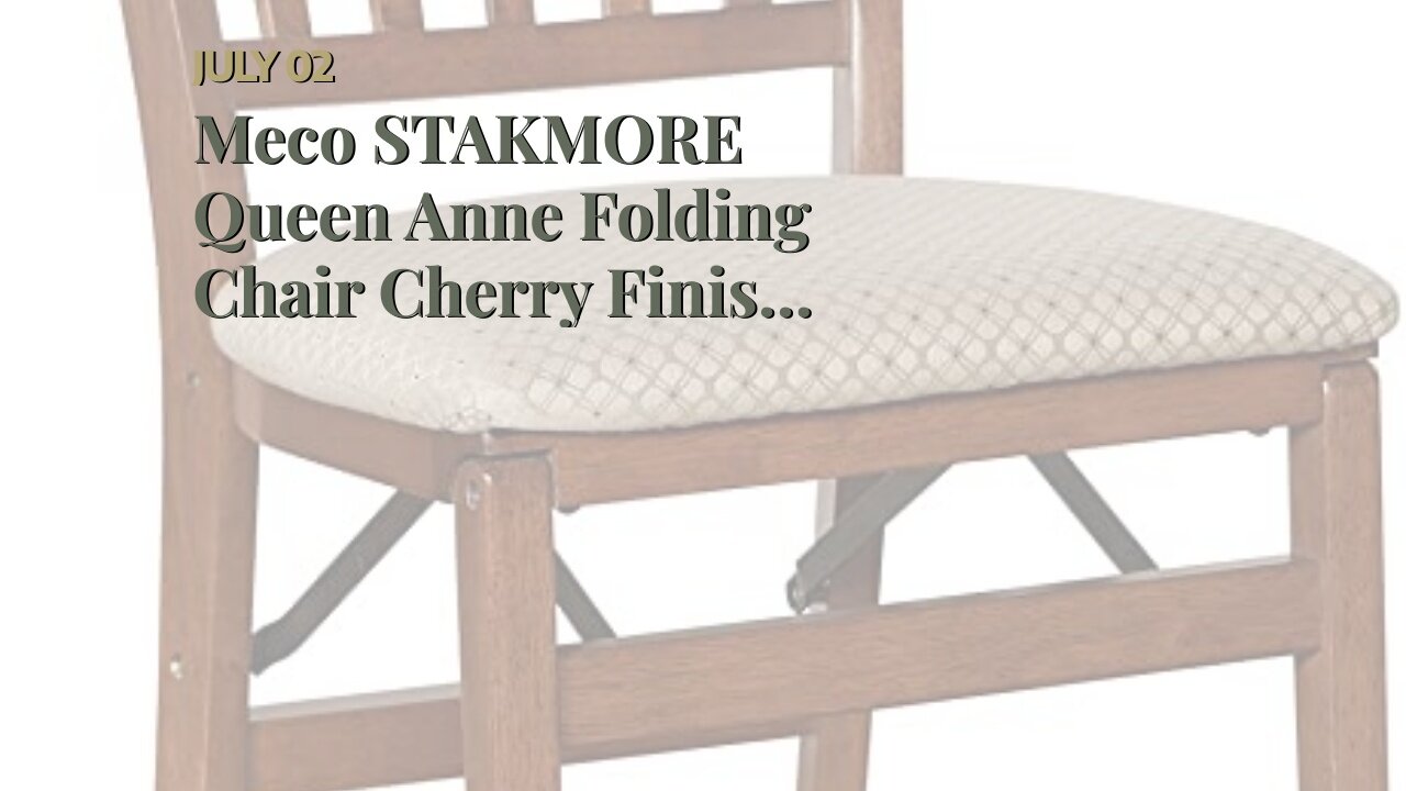 Meco STAKMORE Queen Anne Folding Chair Cherry Finish, Set of 2,