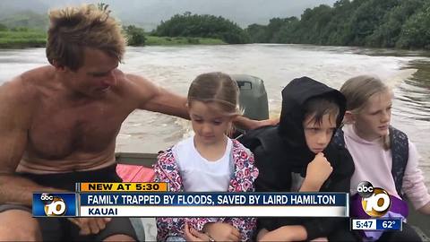 Surfer Laird Hamilton rescues family from flood