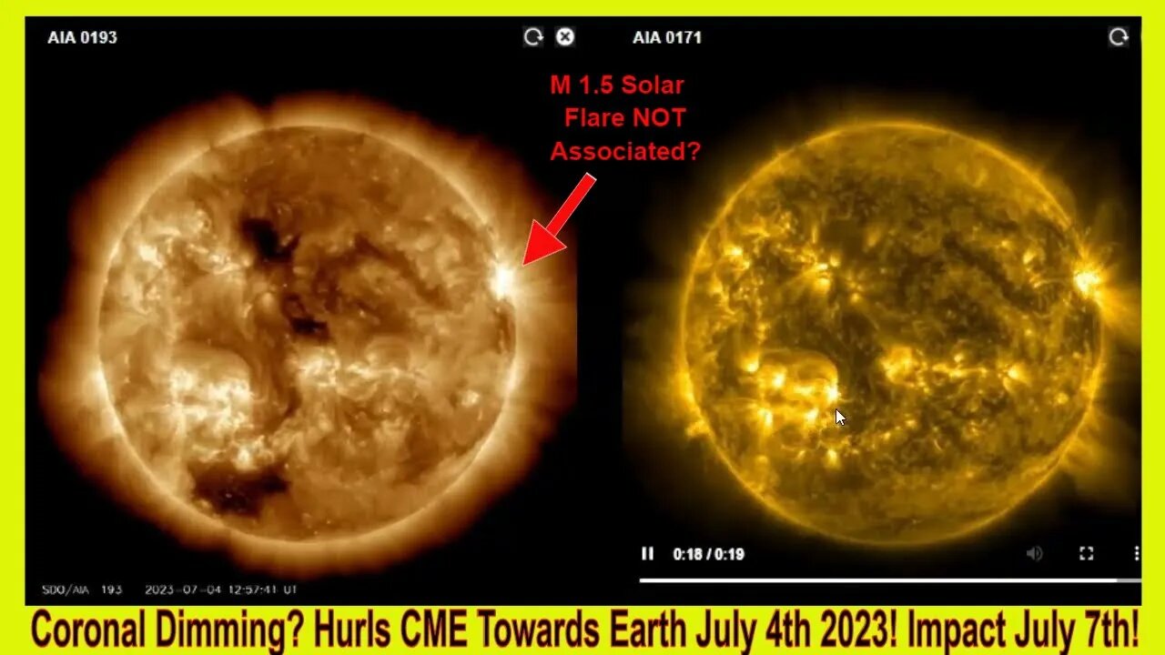 Coronal Dimming? Hurls CME Towards Earth July 4th 2023! Impact July 7th!