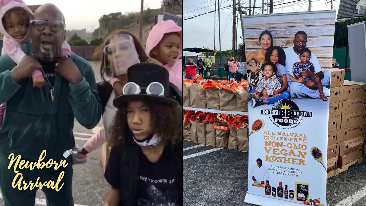 Bobby Brown Gives Away Free Food With His Family! 🍱