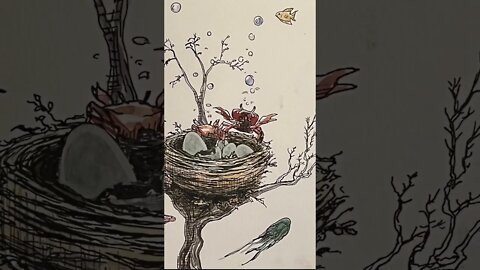 Drawing a Crabby Nest for Inktober Day 10 #shorts #drawing