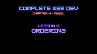 Complete Web Developer Chapter 4 - Lesson 9 Ordering