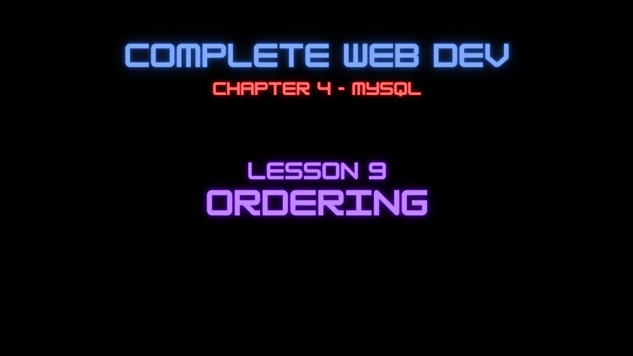 Complete Web Developer Chapter 4 - Lesson 9 Ordering