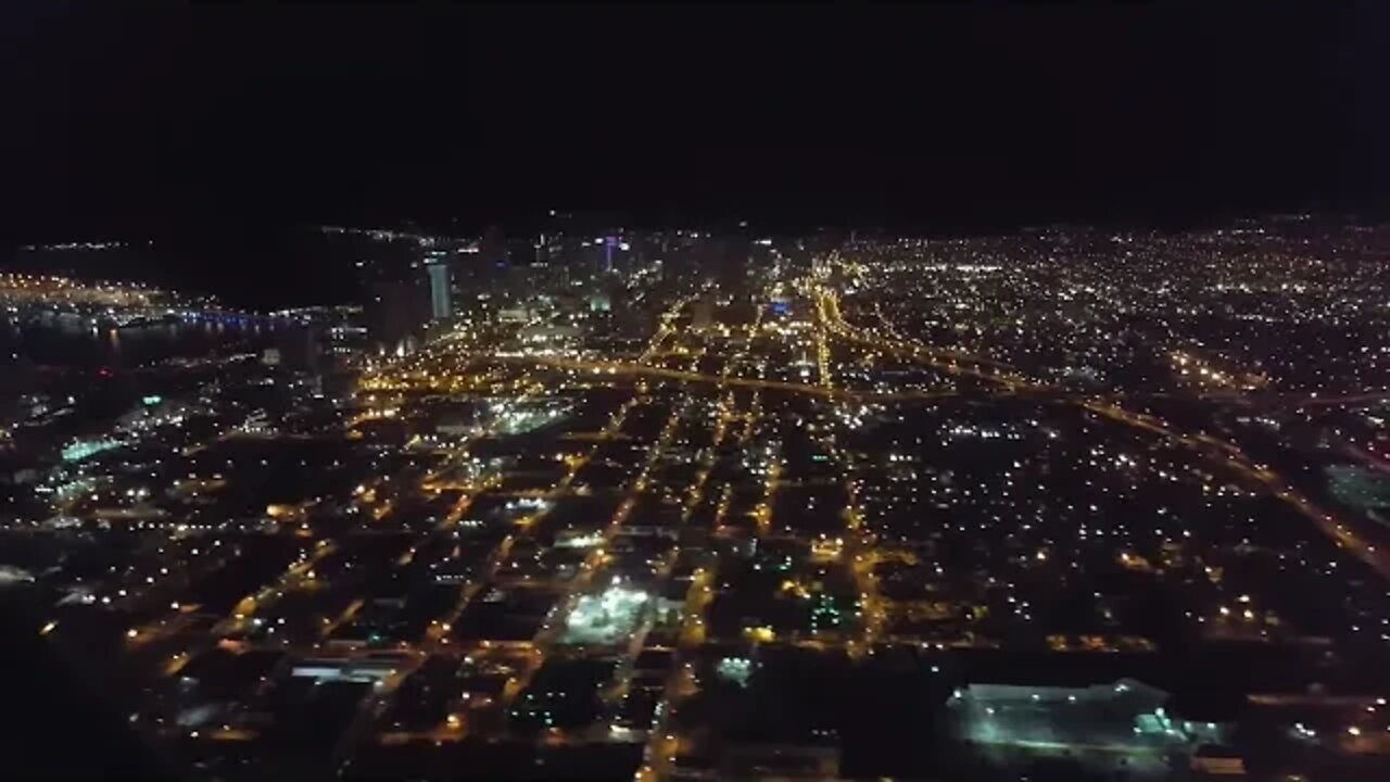 Miami at night from the air