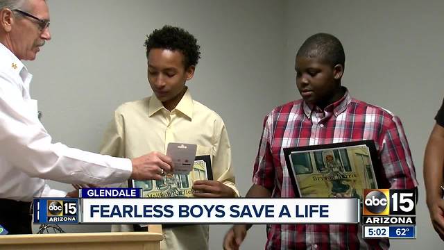 Two boys rushed in to save a woman from a fire in Glendale
