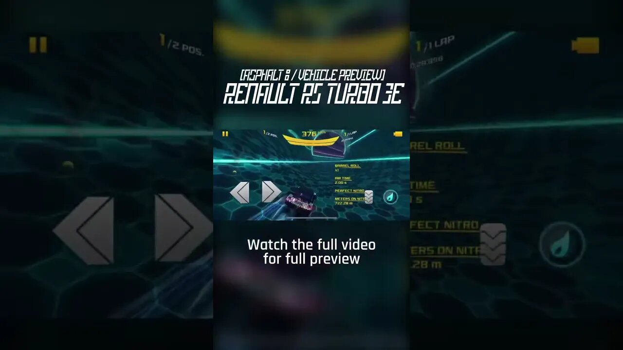 [Asphalt 8: Airborne (A8)] Renault RS Turbo 3E | Car Prev. | Update 60: Garage Life Season | #Shorts