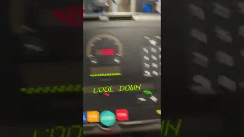 Finishing a 10km run on a treadmill in the Gym