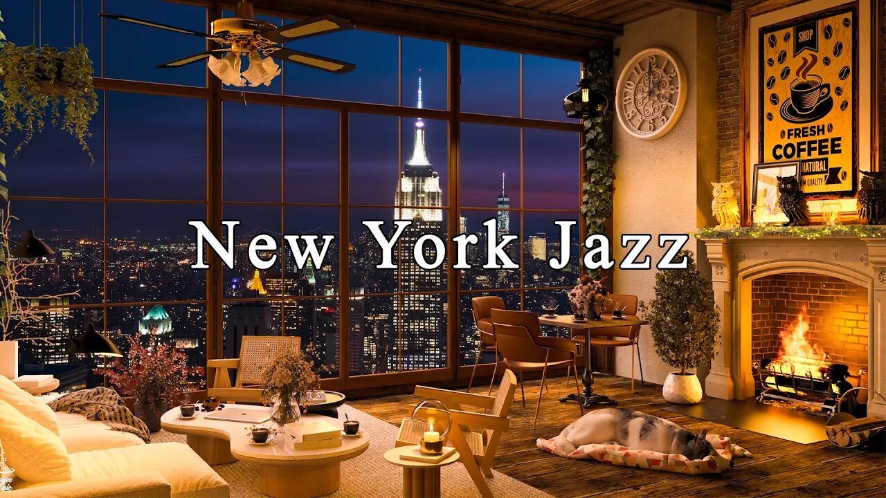 New York Coffee Shop Ambience ☕ Jazz Music for Study, Work, Sleep | Relaxing Jazz Instrumental Music