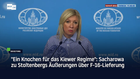 "Ein Knochen für das Kiewer Regime": Sacharowa zu Stoltenbergs Äußerungen über F-16-Lieferung