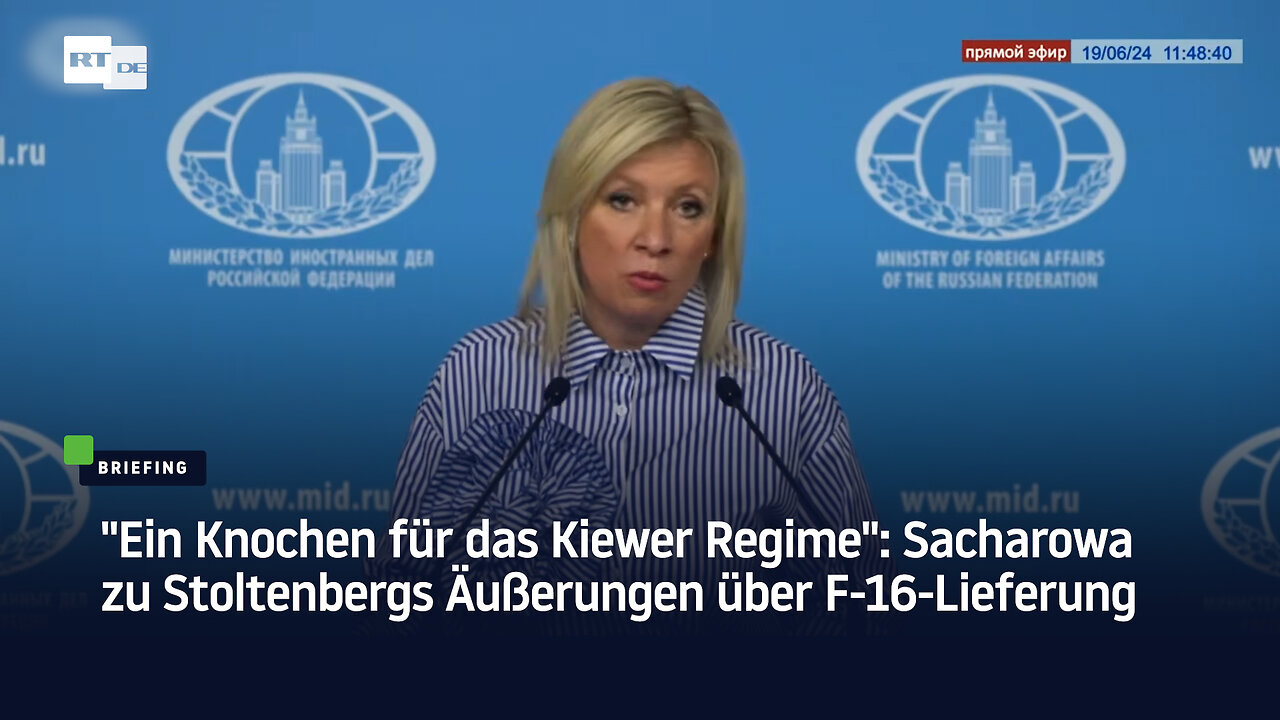 "Ein Knochen für das Kiewer Regime": Sacharowa zu Stoltenbergs Äußerungen über F-16-Lieferung