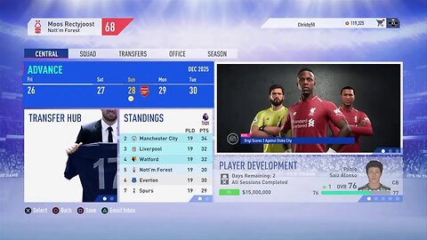 Nottingham Forest S:8 EPL Match 19 VS Burnley (8-5-5)