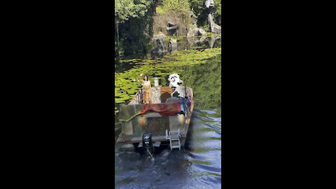 A Pocahontas and Meeko surprise on the river at Animal Kindom