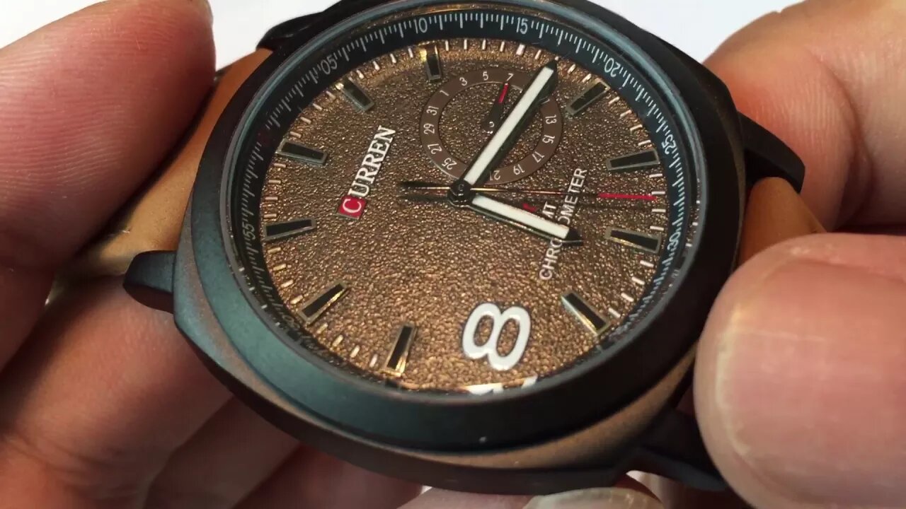 Black cushion case Curren #8 quartz watch - giveaway