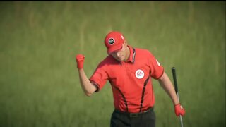 Cash Daily hits an Eagle from the rough in the Open Championship at St Andrews Links