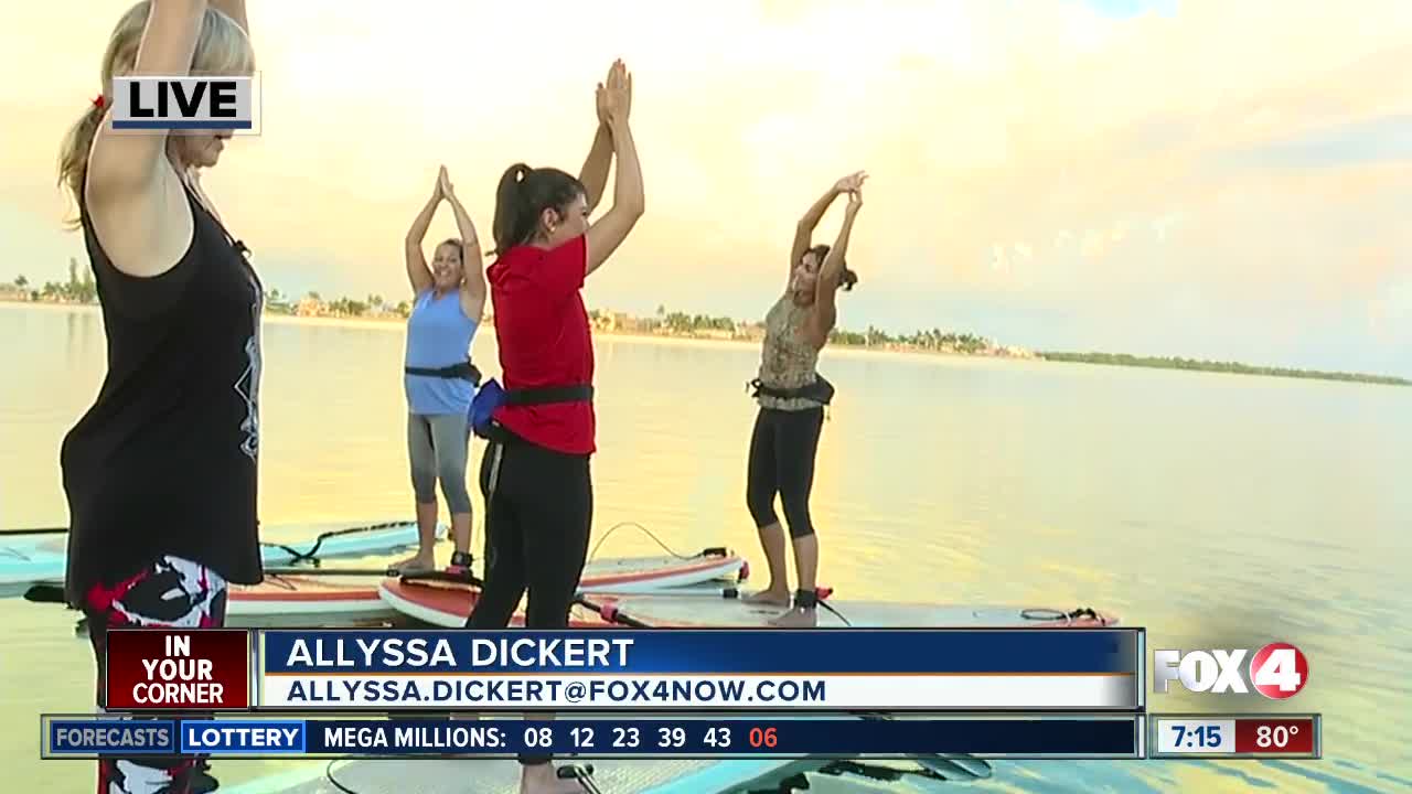 Stand up paddle board yoga in Matlacha - 7am live report
