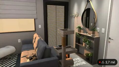 O 3d de como a sala do luan vai ficar