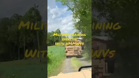 Military training exercise with HMMWVs