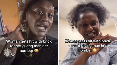 Woman gets hit by brick. No one helps her. 😔