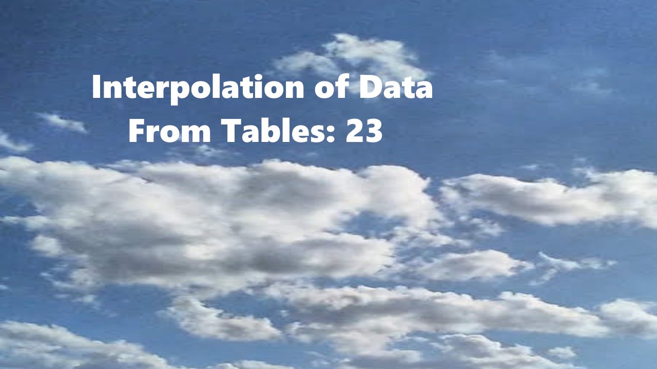 Interpolation of Data From Tables: 23