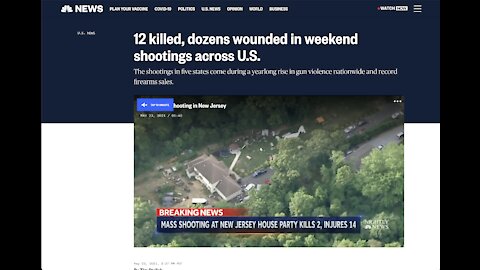 NBC NEWS ARTICLE: 12 KILLED, DOZENS WOUNDED IN WEEKEND SHOOTING ACROSS US
