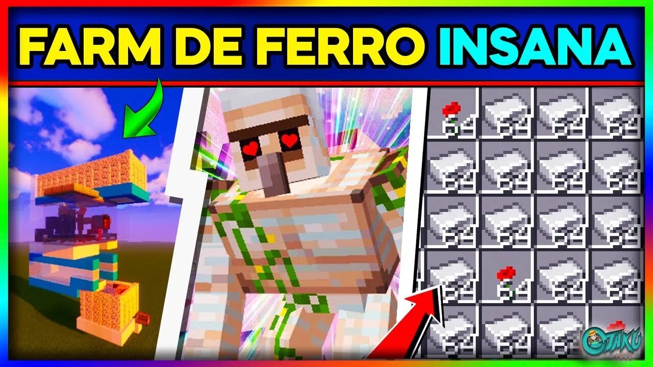 A FARM DE FERRO MAIS INSANA DO MINECRAFT (FÁCIL E EFICIENTE) | TUTORIAL OTAKU DE HAKI #7