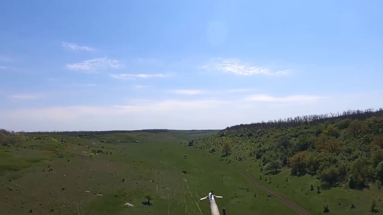 Russian Army aviation escorting and providing air cover for trains delivering supplies to the combat area