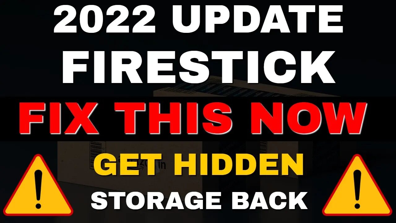 FIRESTICK HIDDEN STORAGE YOU NEED TO FIX NOW!!! 2022 UPDATE!