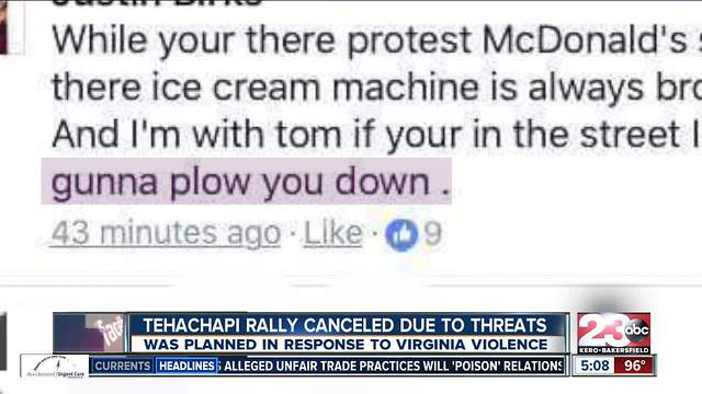 Tehachapi rally canceled due to threats