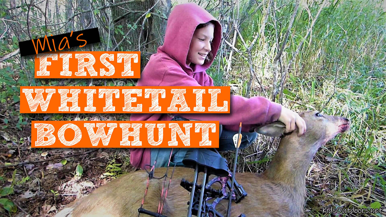 S1:E19 Mia's First Whitetail Deer Bowhunt | 11-yr-old Girl | Kids Outdoors