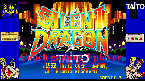 Couch gaming 3 player co-op Silent Dragon (arcade)