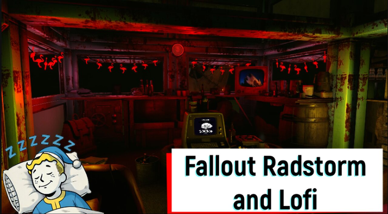 10 Hour Fallout 4 Wasteland Ambience | Tiny Container Home Radstorm with Lofi Music & Atomic Oldies