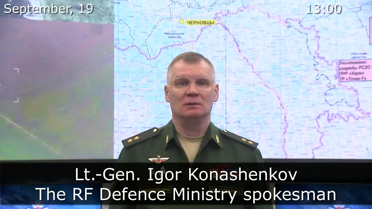 (9/19/2022) RUSSIAN DEFENCE MINISTRY REPORT ON THE SPECIAL MILITARY OPERATION IN UKRAINE