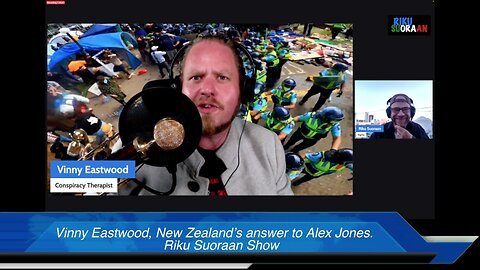 Vinny Eastwood The Conspiracy Therapist, New Zealand’s answer to Alex Jones. Riku Suoraan Show