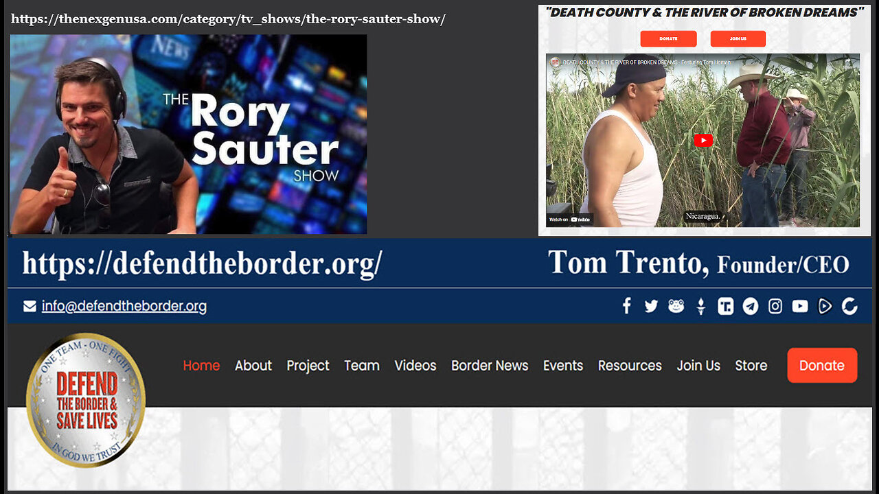 Rory Sauter TV with Guest Tom Trento - Human Trafficking at the Southern Border - MUST STOP NOW!