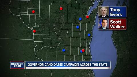 Gubernatorial candidates crisscross the state