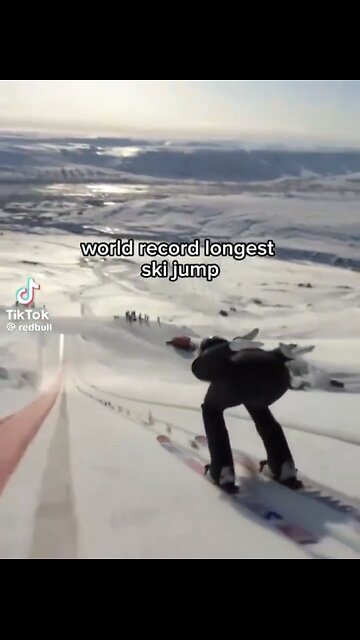 WINNING WORLD RECORD🏔️⛷️📸LONGEST SKI JUMP🎿🏆🏔️⛷️💫