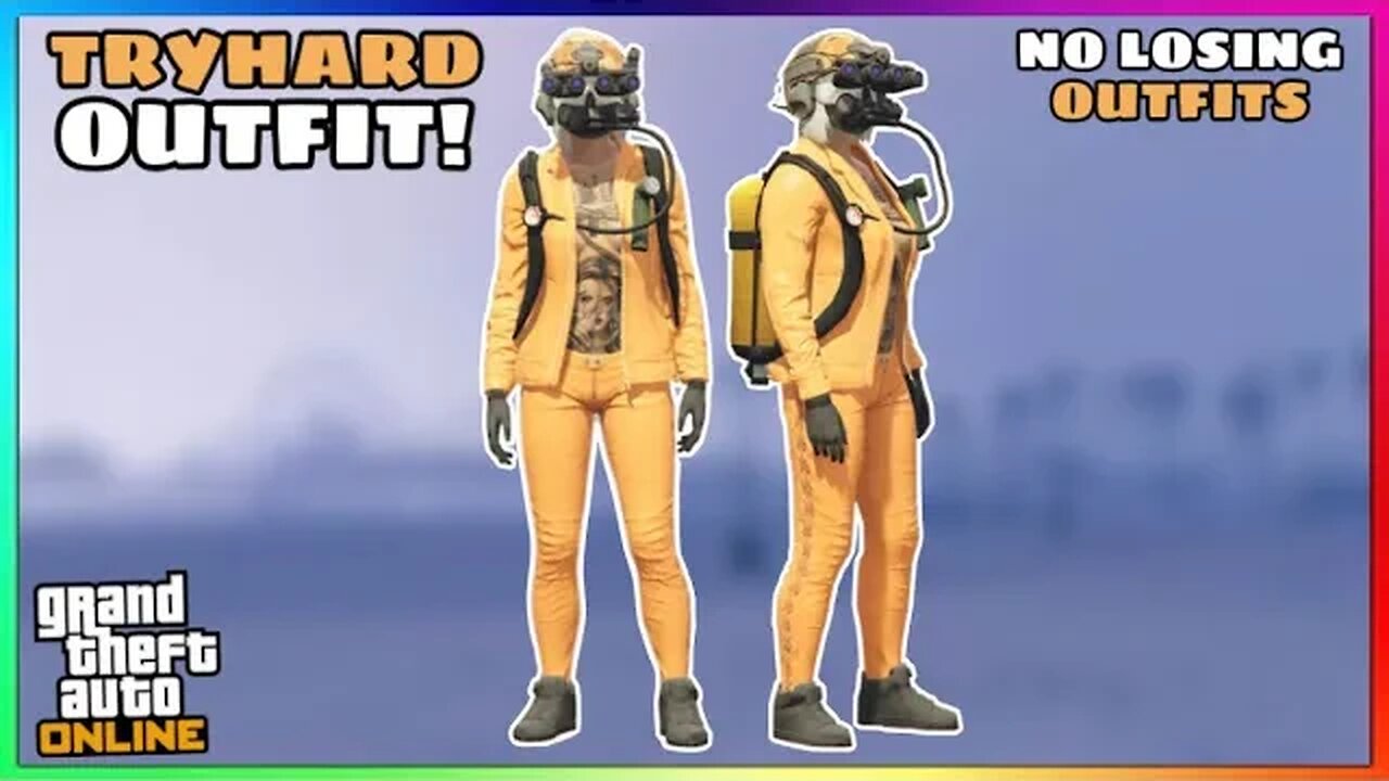 Easy All Orange Scuba Tank Female Glitched Outfit (No Transfer) (GTA Online)