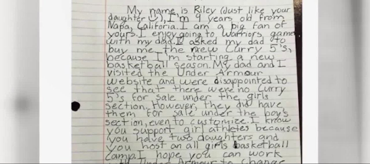 Steph Curry responds to girl about shoes